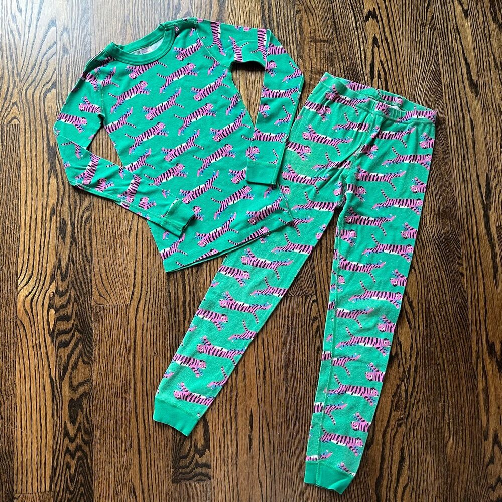 Hanna Andersson Jumping Tigers Pajama Set (12Y)